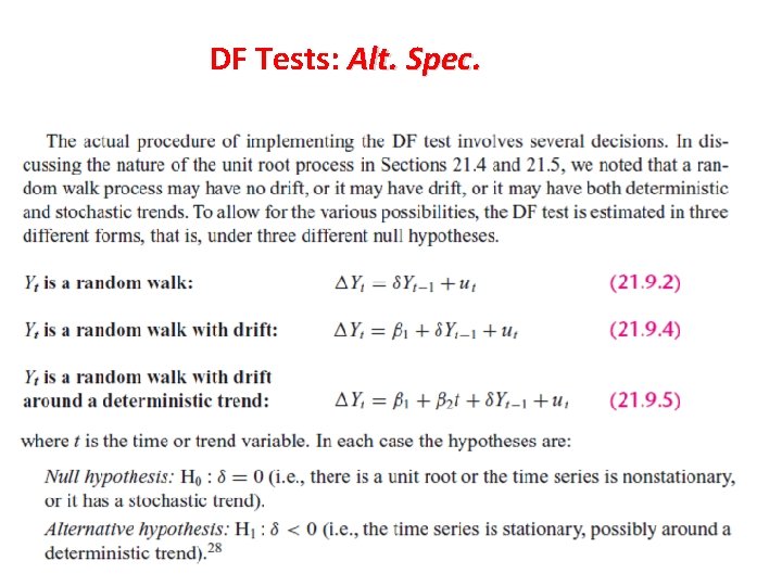 DF Tests: Alt. Spec. 20 