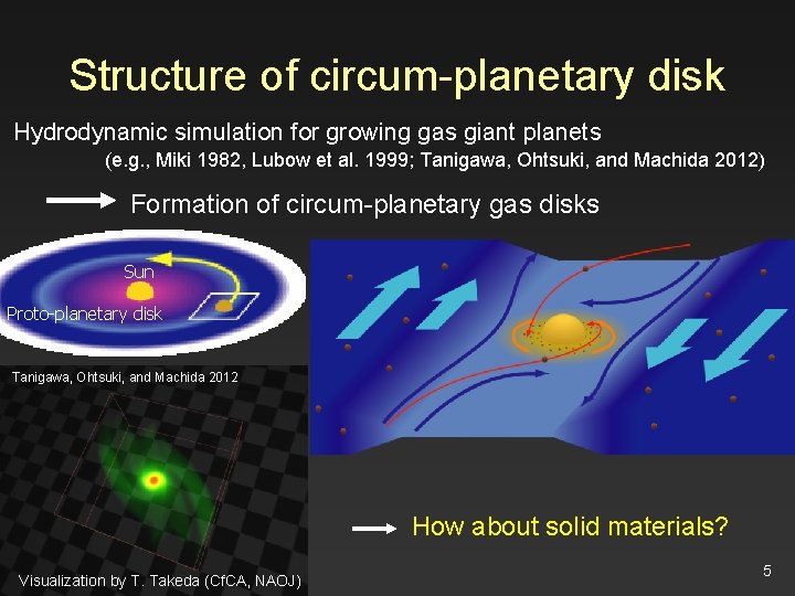 Structure of circum-planetary disk Hydrodynamic simulation for growing gas giant planets (e. g. ,