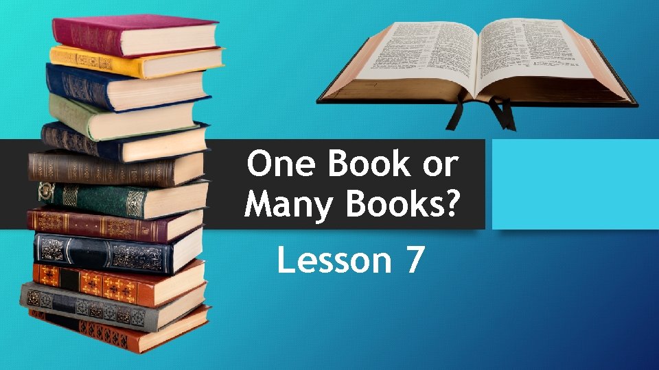 One Book or Many Books? Lesson 7 