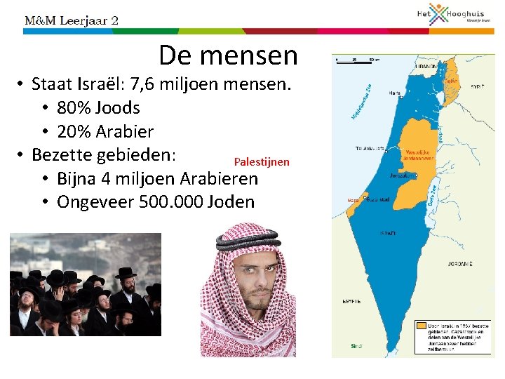 De mensen • Staat Israël: 7, 6 miljoen mensen. • 80% Joods • 20%