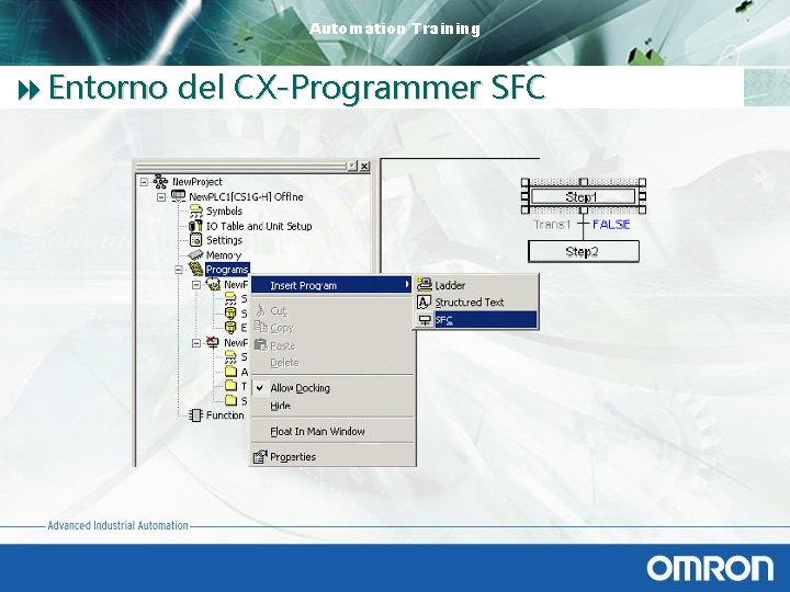 Automation Training 8 Entorno del CX-Programmer SFC 
