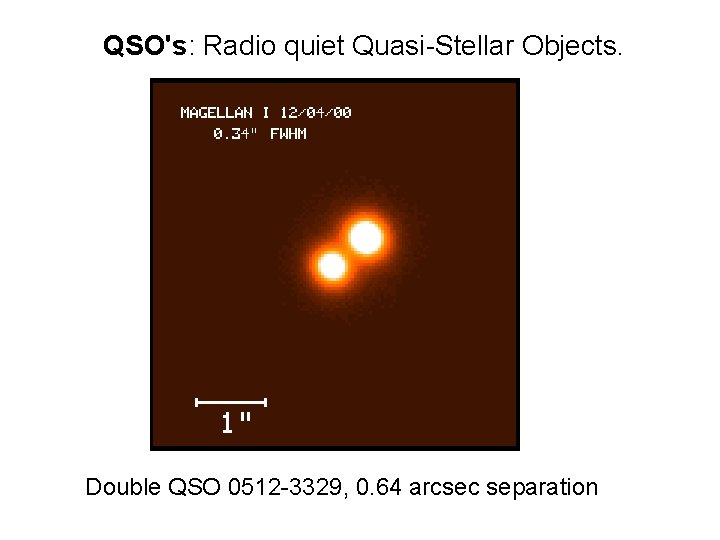 QSO's: Radio quiet Quasi-Stellar Objects. Double QSO 0512 -3329, 0. 64 arcsec separation 