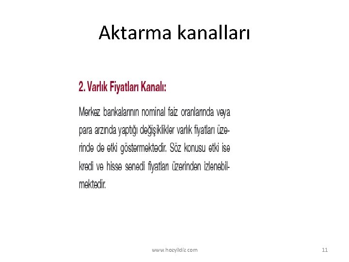 Aktarma kanalları www. hozyildiz. com 11 