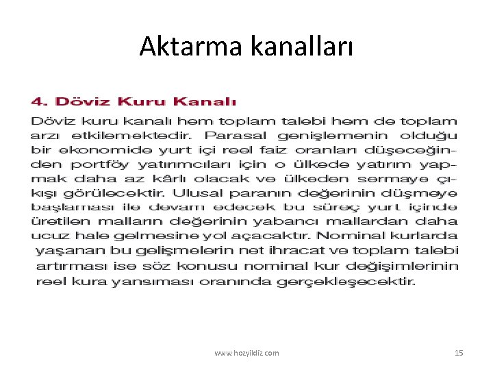 Aktarma kanalları www. hozyildiz. com 15 