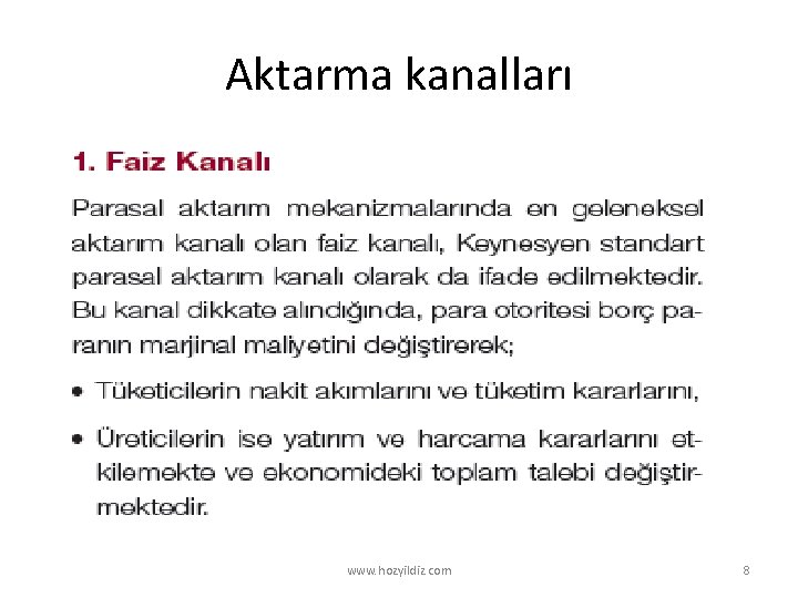 Aktarma kanalları www. hozyildiz. com 8 