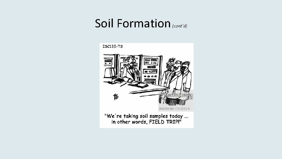 Soil Formation (cont’d) 