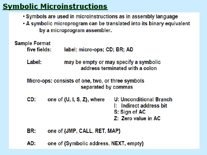 Symbolic Microinstructions 