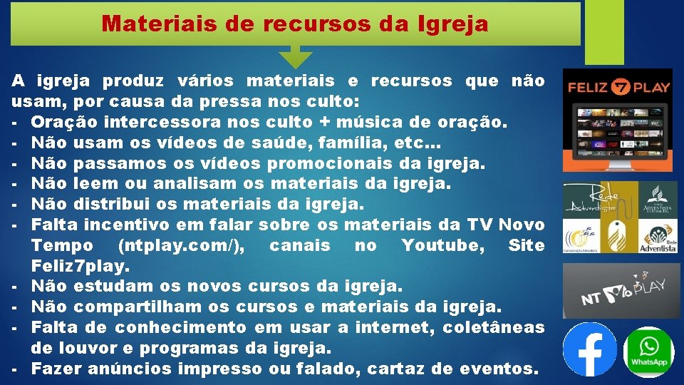 Materiais de recursos da Igreja A igreja produz vários materiais e recursos que não