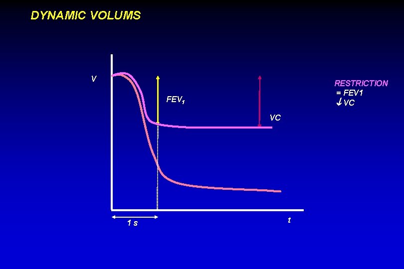 DYNAMIC VOLUMS V RESTRICTION = FEV 1 VC FEV 1 VC 1 s t