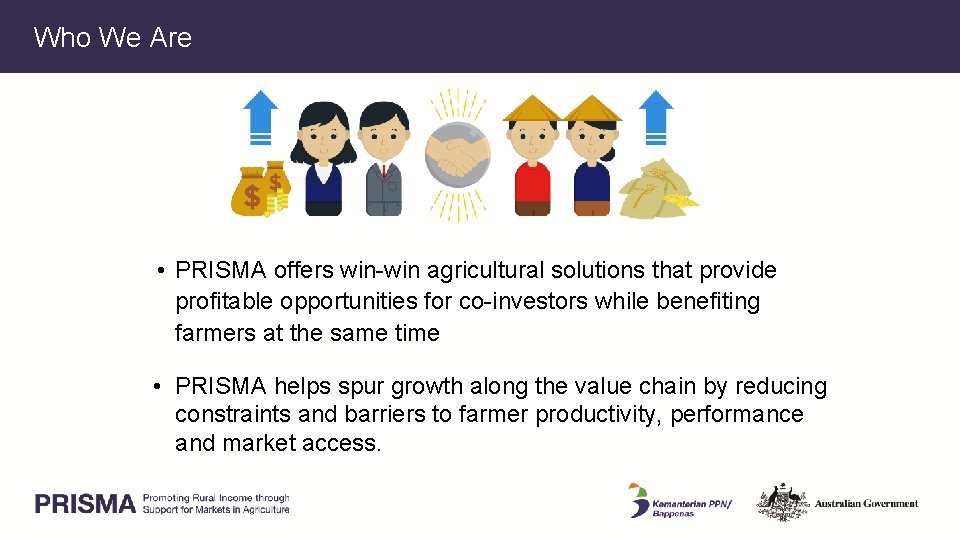 Who We Are • PRISMA offers win-win agricultural solutions that provide profitable opportunities for