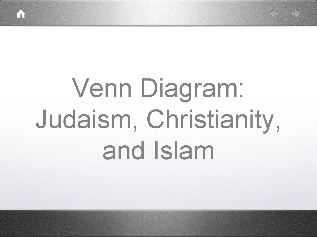 Venn Diagram: Judaism, Christianity, and Islam 