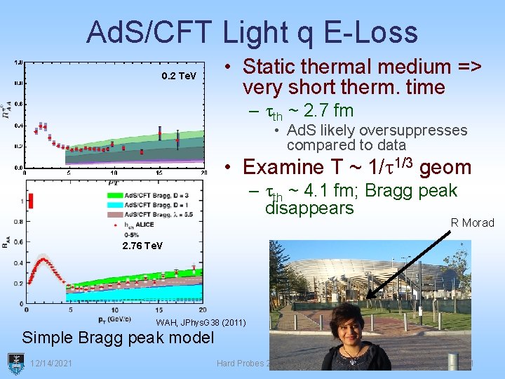 Ad. S/CFT Light q E-Loss 0. 2 Te. V • Static thermal medium =>