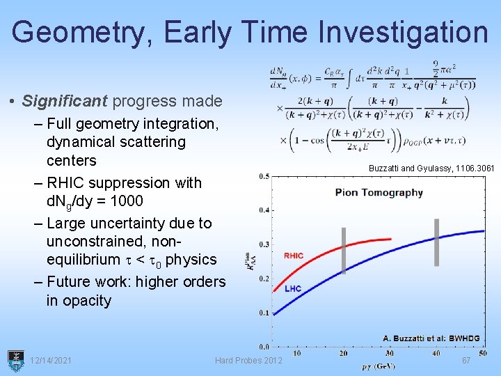 Geometry, Early Time Investigation • Significant progress made – Full geometry integration, dynamical scattering
