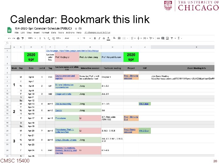 Calendar: Bookmark this link Bookmark the link ¢ Check each column ¢ § Due