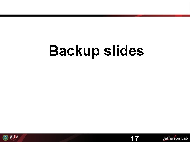 Backup slides 17 