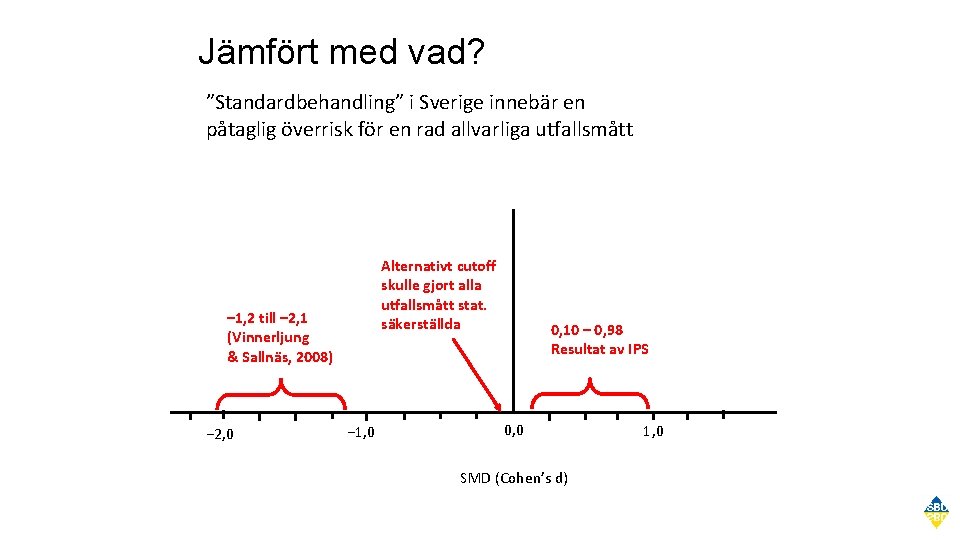 Jämfört med vad? ”Standardbehandling” i Sverige innebär en påtaglig överrisk för en rad allvarliga