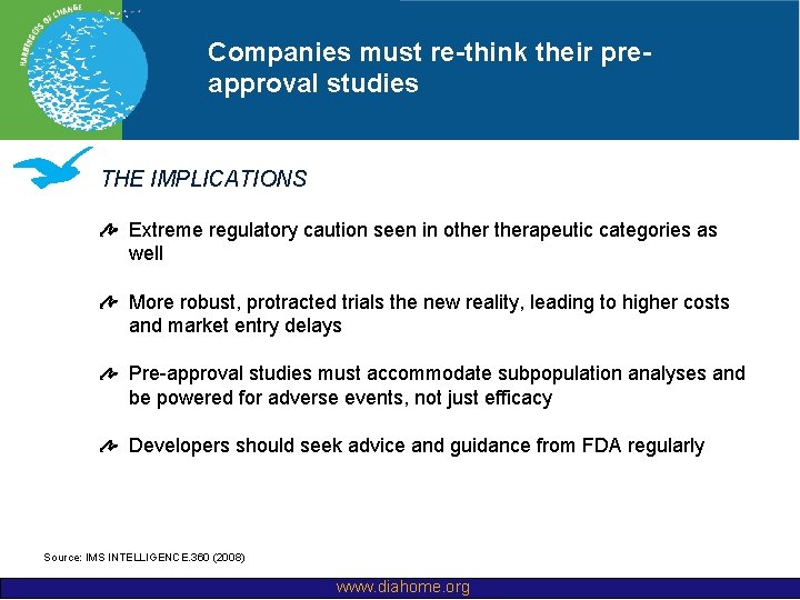 Companies must re-think their preapproval studies THE IMPLICATIONS Extreme regulatory caution seen in otherapeutic