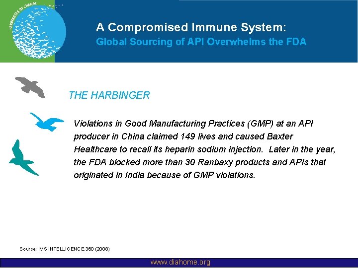 A Compromised Immune System: Global Sourcing of API Overwhelms the FDA THE HARBINGER Violations