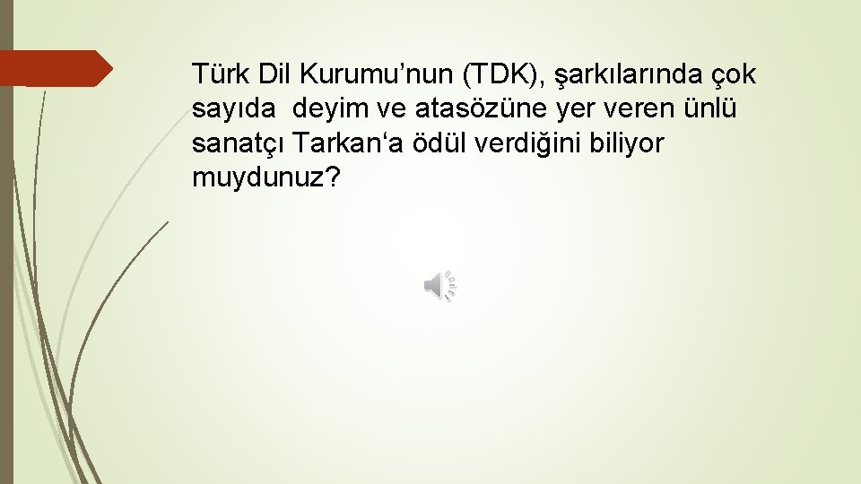 Türk Dil Kurumu’nun (TDK), şarkılarında çok sayıda deyim ve atasözüne yer veren ünlü sanatçı