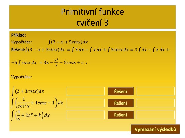 Primitivní funkce cvičení 3 • 