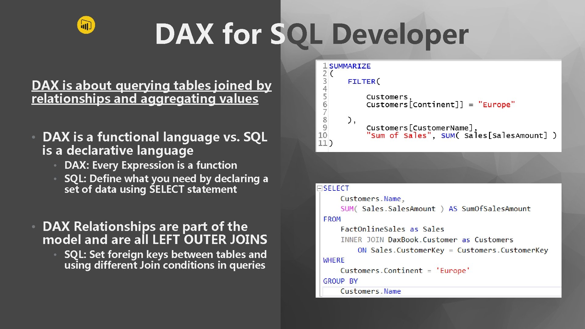 01 Microsoft Power BI User Group DAX Training