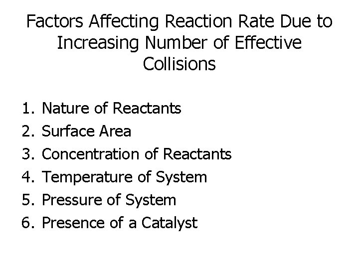 Kinetics Thermodynamics Factors Affecting Rate of Reaction Video