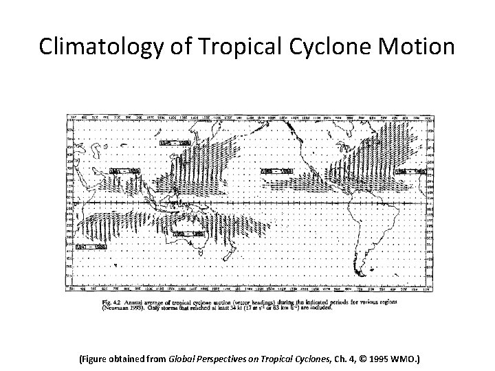 Climatology of Tropical Cyclone Motion (Figure obtained from Global Perspectives on Tropical Cyclones, Ch.