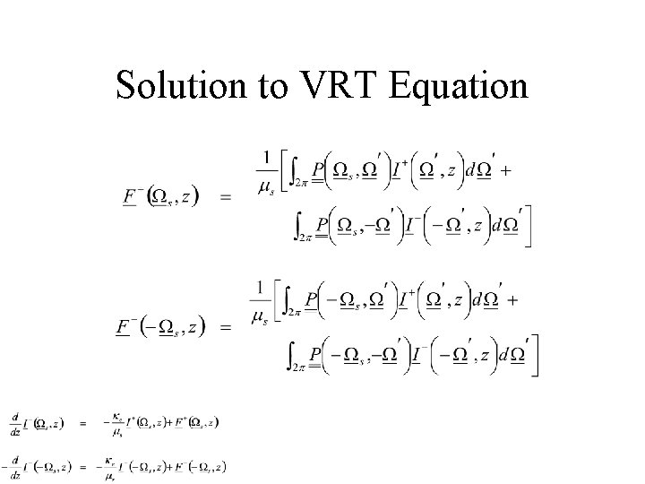 Solution to VRT Equation 