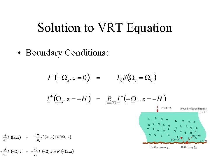 Solution to VRT Equation • Boundary Conditions: 