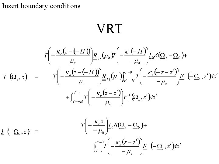 Insert boundary conditions VRT 