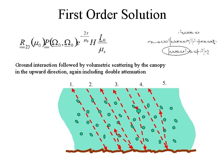 First Order Solution Ground interaction followed by volumetric scattering by the canopy in the