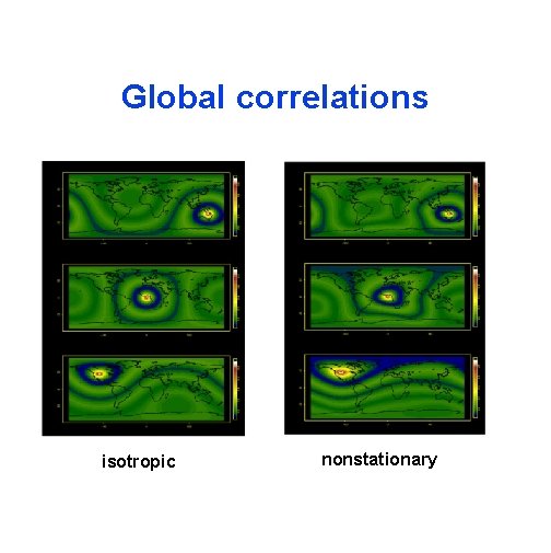 Global correlations isotropic nonstationary 