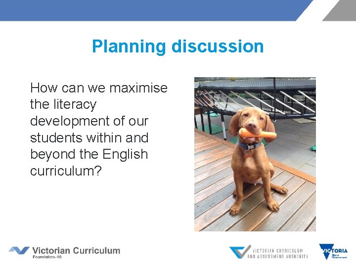 Planning discussion How can we maximise the literacy development of our students within and