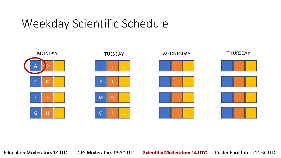 Weekday Scientific Schedule MONDAY TUESDAY A B … I J … C D …