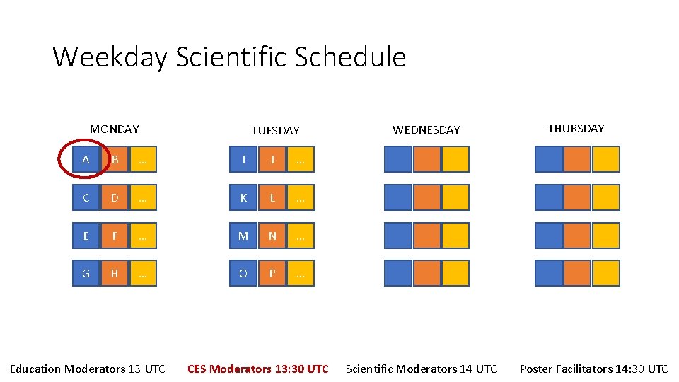 Weekday Scientific Schedule MONDAY TUESDAY A B … I J … C D …