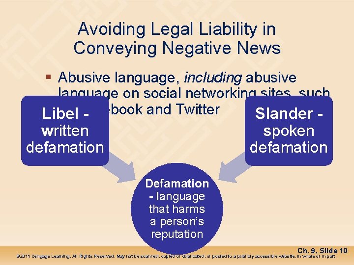 Avoiding Legal Liability in Conveying Negative News § Abusive language, including abusive language on