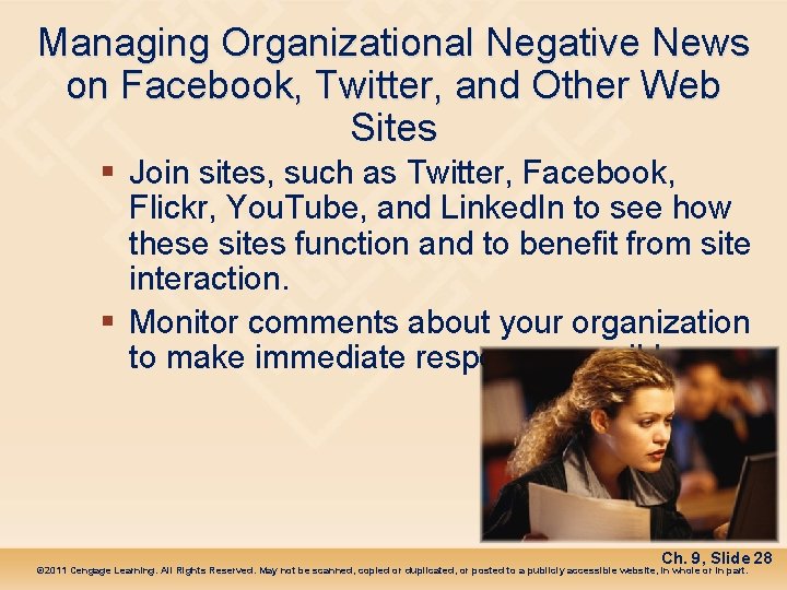 Managing Organizational Negative News on Facebook, Twitter, and Other Web Sites § Join sites,