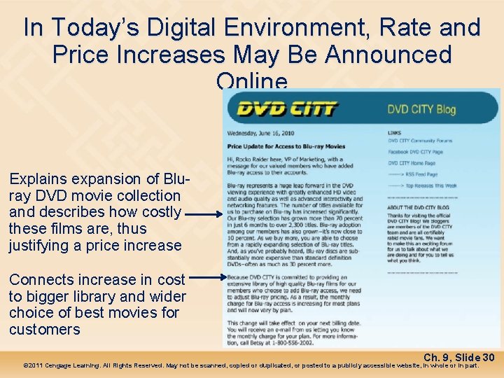 In Today’s Digital Environment, Rate and Price Increases May Be Announced Online Explains expansion