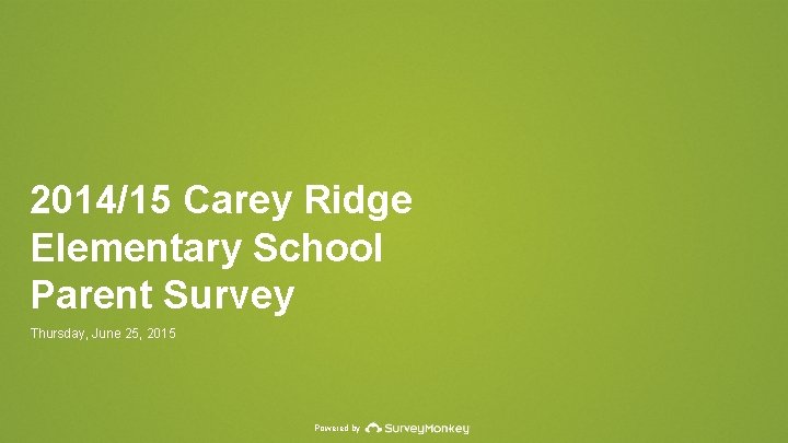 2014/15 Carey Ridge Elementary School Parent Survey Thursday, June 25, 2015 Powered by 