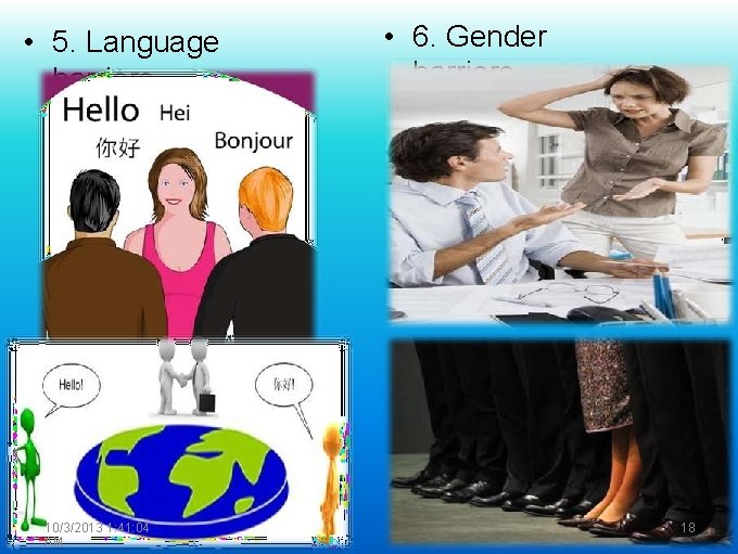 • 5. Language barriers 10/3/2013 1: 41: 04 AM • 6. Gender barriers • 5. Language barriers 10/3/2013 1: 41: 04 AM • 6. Gender barriers