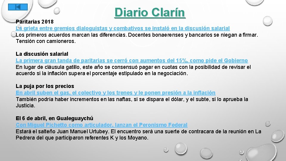 Diario Clarín Paritarias 2018 La grieta entre gremios dialoguistas y combativos se instaló en