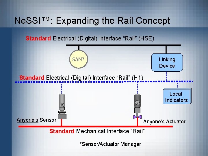 Ne. SSI™: Expanding the Rail Concept Standard Electrical (Digital) Interface “Rail” (HSE) SAM* Linking