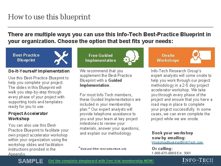 How to use this blueprint There are multiple ways you can use this Info-Tech