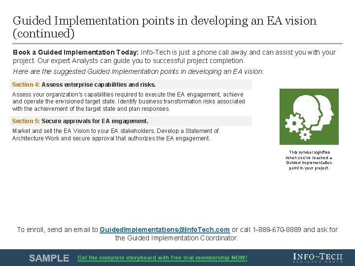 Guided Implementation points in developing an EA vision (continued) Book a Guided Implementation Today: