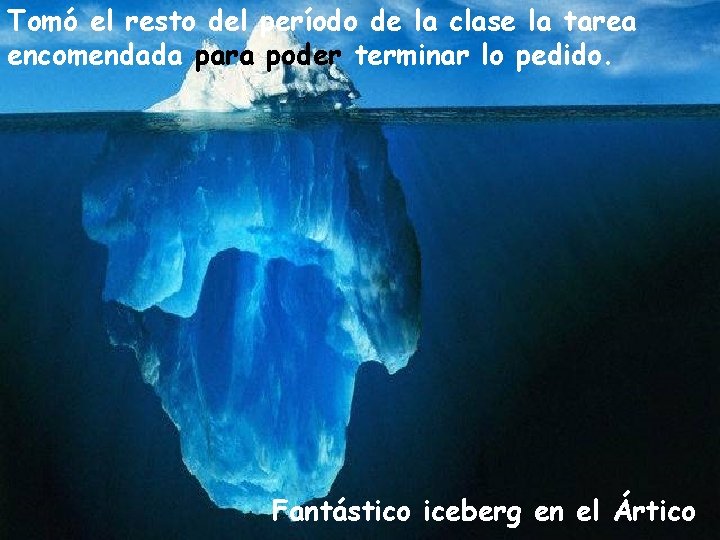 Tomó el resto del período de la clase la tarea encomendada para poder terminar