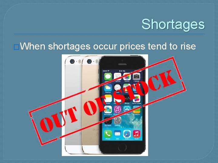 Shortages �When shortages occur prices tend to rise 