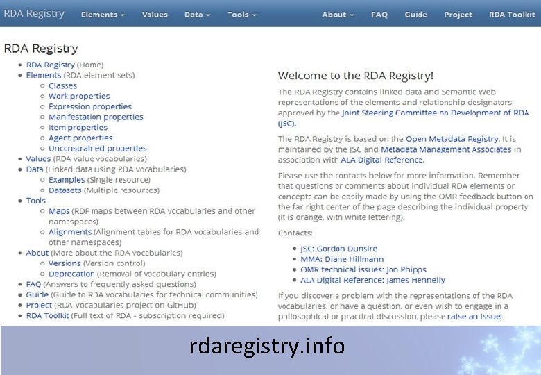 rdaregistry. info 