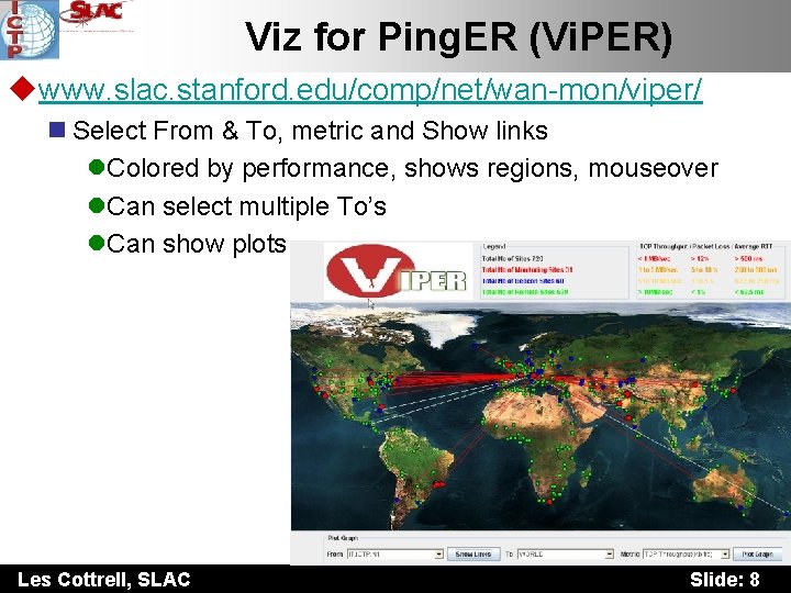 Viz for Ping. ER (Vi. PER) uwww. slac. stanford. edu/comp/net/wan-mon/viper/ n Select From &