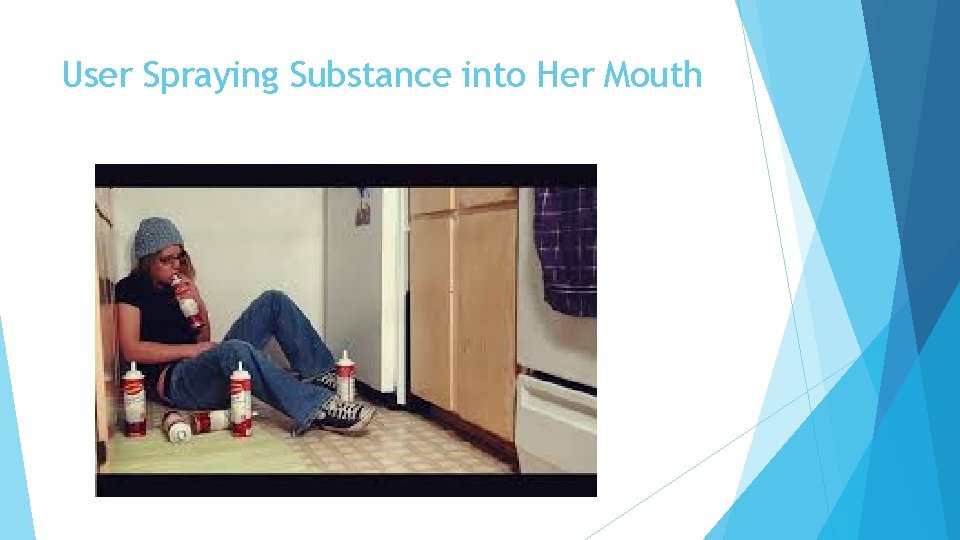 User Spraying Substance into Her Mouth 