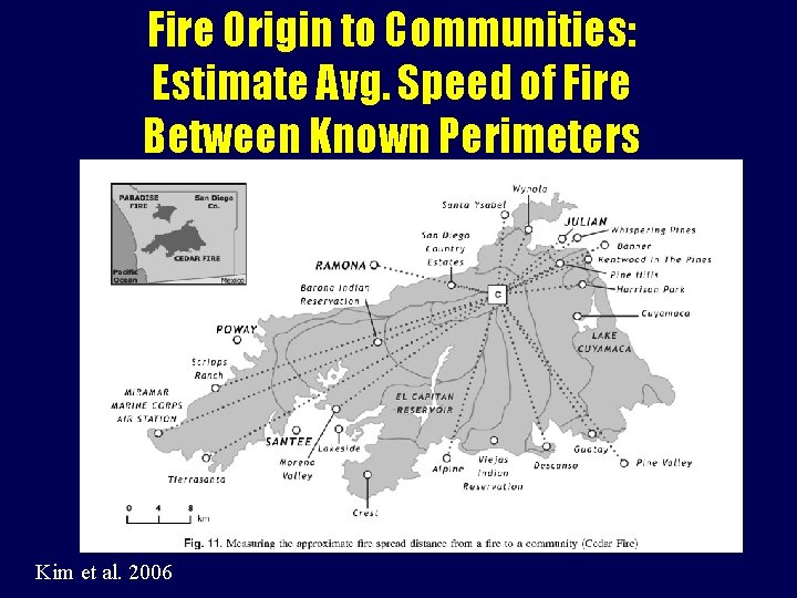 Fire Origin to Communities: Estimate Avg. Speed of Fire Between Known Perimeters Kim et